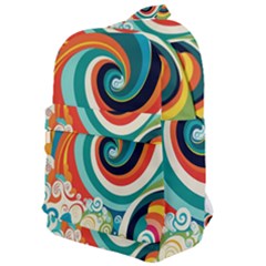 Wave Waves Ocean Sea Abstract Whimsical Classic Backpack by Jancukart