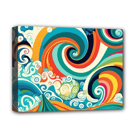 Wave Waves Ocean Sea Abstract Whimsical Deluxe Canvas 16  X 12  (stretched) 