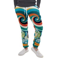 Wave Waves Ocean Sea Abstract Whimsical Men s Jogger Sweatpants by Jancukart