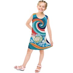 Wave Waves Ocean Sea Abstract Whimsical Kids  Tunic Dress