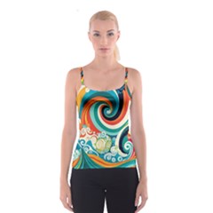 Wave Waves Ocean Sea Abstract Whimsical Spaghetti Strap Top