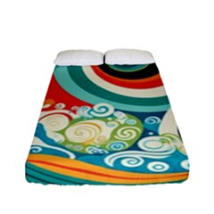 Wave Waves Ocean Sea Abstract Whimsical Fitted Sheet (full/ Double Size)