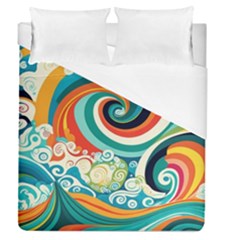 Wave Waves Ocean Sea Abstract Whimsical Duvet Cover (queen Size) by Jancukart