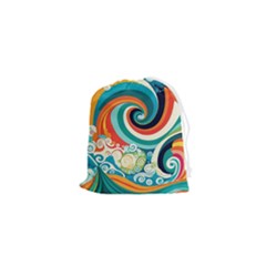 Wave Waves Ocean Sea Abstract Whimsical Drawstring Pouch (xs) by Jancukart