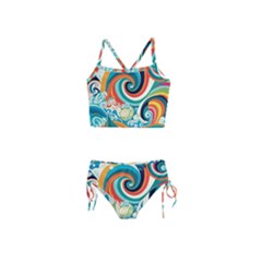 Wave Waves Ocean Sea Abstract Whimsical Girls  Tankini Swimsuit