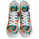 Wave Waves Ocean Sea Abstract Whimsical Women s Hi-Top Skate Sneakers View1