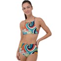 Wave Waves Ocean Sea Abstract Whimsical High Waist Tankini Set View1