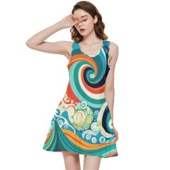 Wave Waves Ocean Sea Abstract Whimsical Inside Out Racerback Dress