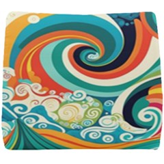 Wave Waves Ocean Sea Abstract Whimsical Seat Cushion by Jancukart