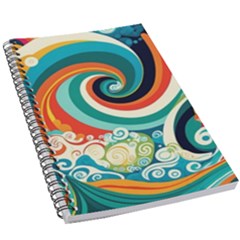 Wave Waves Ocean Sea Abstract Whimsical 5 5  X 8 5  Notebook