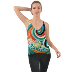 Wave Waves Ocean Sea Abstract Whimsical Chiffon Cami