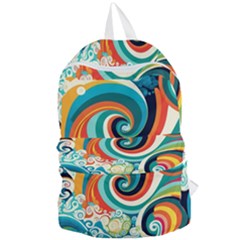 Wave Waves Ocean Sea Abstract Whimsical Foldable Lightweight Backpack