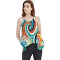 Wave Waves Ocean Sea Abstract Whimsical Flowy Camisole Tank Top View1