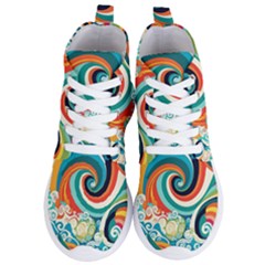 Wave Waves Ocean Sea Abstract Whimsical Women s Lightweight High Top Sneakers