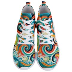 Wave Waves Ocean Sea Abstract Whimsical Men s Lightweight High Top Sneakers