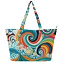 Wave Waves Ocean Sea Abstract Whimsical Full Print Shoulder Bag View1