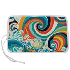 Wave Waves Ocean Sea Abstract Whimsical Pen Storage Case (m)