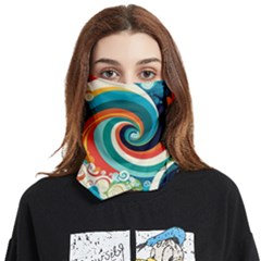 Wave Waves Ocean Sea Abstract Whimsical Face Covering Bandana (two Sides) by Jancukart