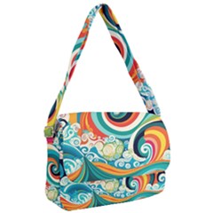 Wave Waves Ocean Sea Abstract Whimsical Courier Bag by Jancukart