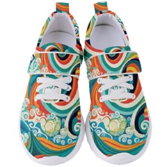 Wave Waves Ocean Sea Abstract Whimsical Women s Velcro Strap Shoes