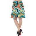 Wave Waves Ocean Sea Abstract Whimsical Fishtail Chiffon Skirt View2