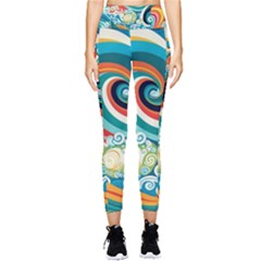 Wave Waves Ocean Sea Abstract Whimsical Pocket Leggings 