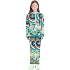 Wave Waves Ocean Sea Abstract Whimsical Kids  Tracksuit by Jancukart