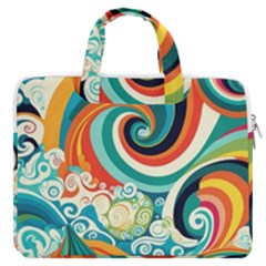 Wave Waves Ocean Sea Abstract Whimsical Macbook Pro 13  Double Pocket Laptop Bag