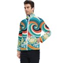 Wave Waves Ocean Sea Abstract Whimsical Men s Bomber Jacket View3