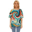 Wave Waves Ocean Sea Abstract Whimsical Oversized Basic Tee View1