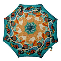 Waves Ocean Sea Abstract Whimsical (3) Hook Handle Umbrellas (medium)