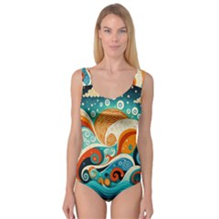 Waves Ocean Sea Abstract Whimsical (3) Princess Tank Leotard 