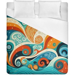 Waves Ocean Sea Abstract Whimsical (3) Duvet Cover (california King Size)