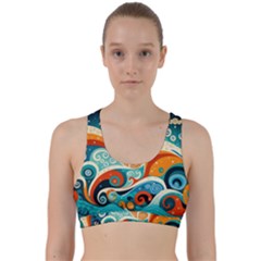 Waves Ocean Sea Abstract Whimsical (3) Back Weave Sports Bra by Jancukart