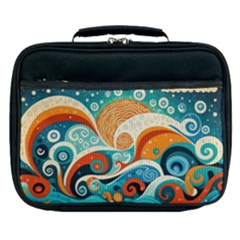 Waves Ocean Sea Abstract Whimsical (3) Lunch Bag by Jancukart