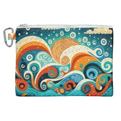 Waves Ocean Sea Abstract Whimsical (3) Canvas Cosmetic Bag (xl)