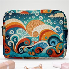 Waves Ocean Sea Abstract Whimsical (3) Make Up Pouch (large)