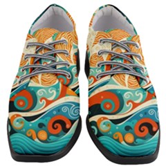 Waves Ocean Sea Abstract Whimsical (3) Women Heeled Oxford Shoes by Jancukart