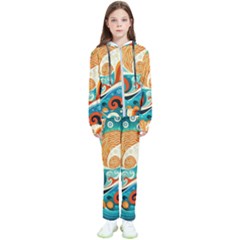 Waves Ocean Sea Abstract Whimsical (3) Kids  Tracksuit by Jancukart