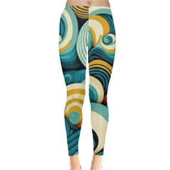 Waves Ocean Sea Abstract Whimsical (1) Leggings  by Jancukart