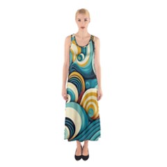 Waves Ocean Sea Abstract Whimsical (1) Sleeveless Maxi Dress by Jancukart