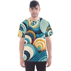 Waves Ocean Sea Abstract Whimsical (1) Men s Sport Mesh Tee