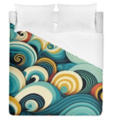 Waves Ocean Sea Abstract Whimsical (1) Duvet Cover (queen Size) by Jancukart