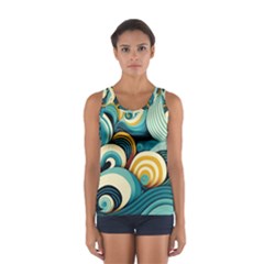 Waves Ocean Sea Abstract Whimsical (1) Sport Tank Top 