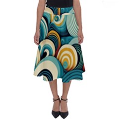 Waves Ocean Sea Abstract Whimsical (1) Perfect Length Midi Skirt