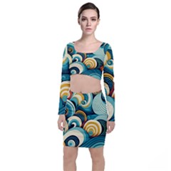 Waves Ocean Sea Abstract Whimsical (1) Top And Skirt Sets