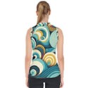 Waves Ocean Sea Abstract Whimsical (1) Mock Neck Shell Top View2