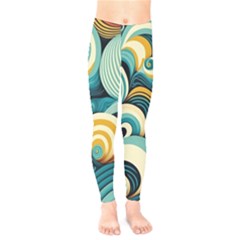 Waves Ocean Sea Abstract Whimsical (1) Kids  Leggings