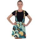 Waves Ocean Sea Abstract Whimsical (1) Velvet Suspender Skater Skirt View1