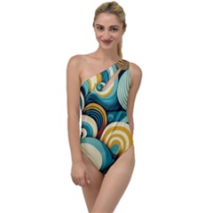 Waves Ocean Sea Abstract Whimsical (1) To One Side Swimsuit by Jancukart